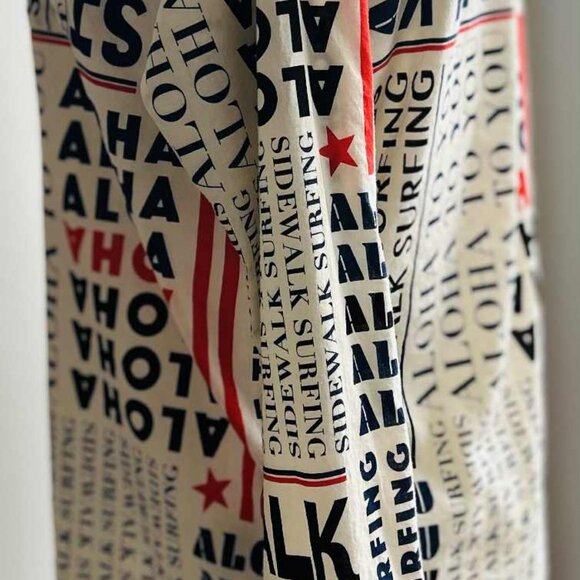 Scotch & Soda Typographic Aloha Print Cotton Viscose Button-Down Shirt – US S - Picture 9 of 13